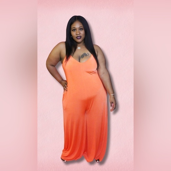 ORANGE Palazzo Pants Jumpsuit - Picture 2 of 2